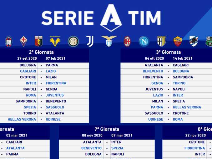 Campeonato Italiano divulga tabela da temporada 2020/2021 - Comunità  Italiana