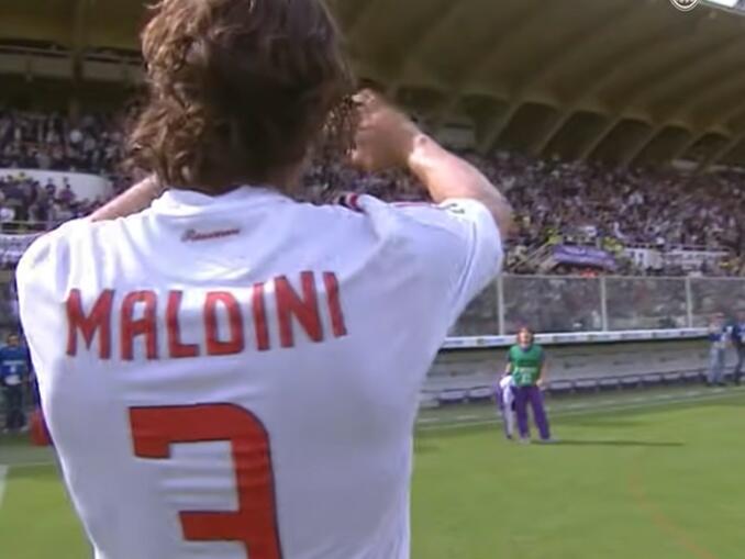 Camisas aposentadas campeonato italiano - Maldini Milan 3