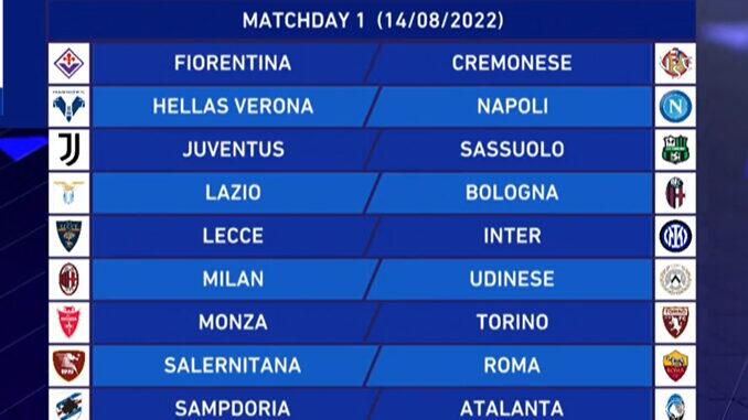 Primeira rodada campeonato italiano 2022-2023