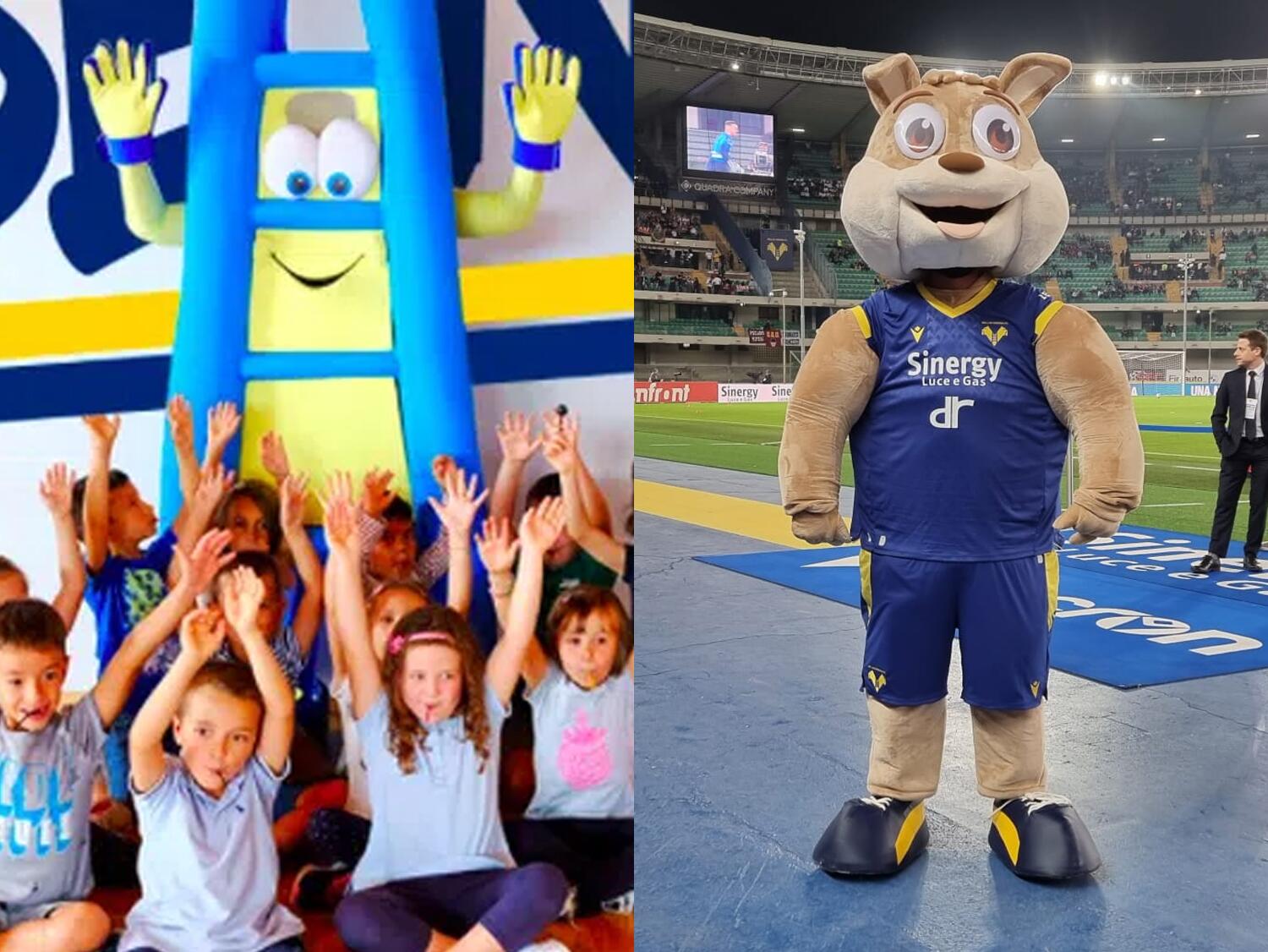 mascotes dos times italianos - Hellas Verona Escada e Cachorro
