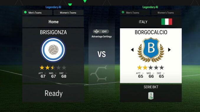 EA Sports FC 2024 Lecco Brescia Borgocalcio Brisigonza