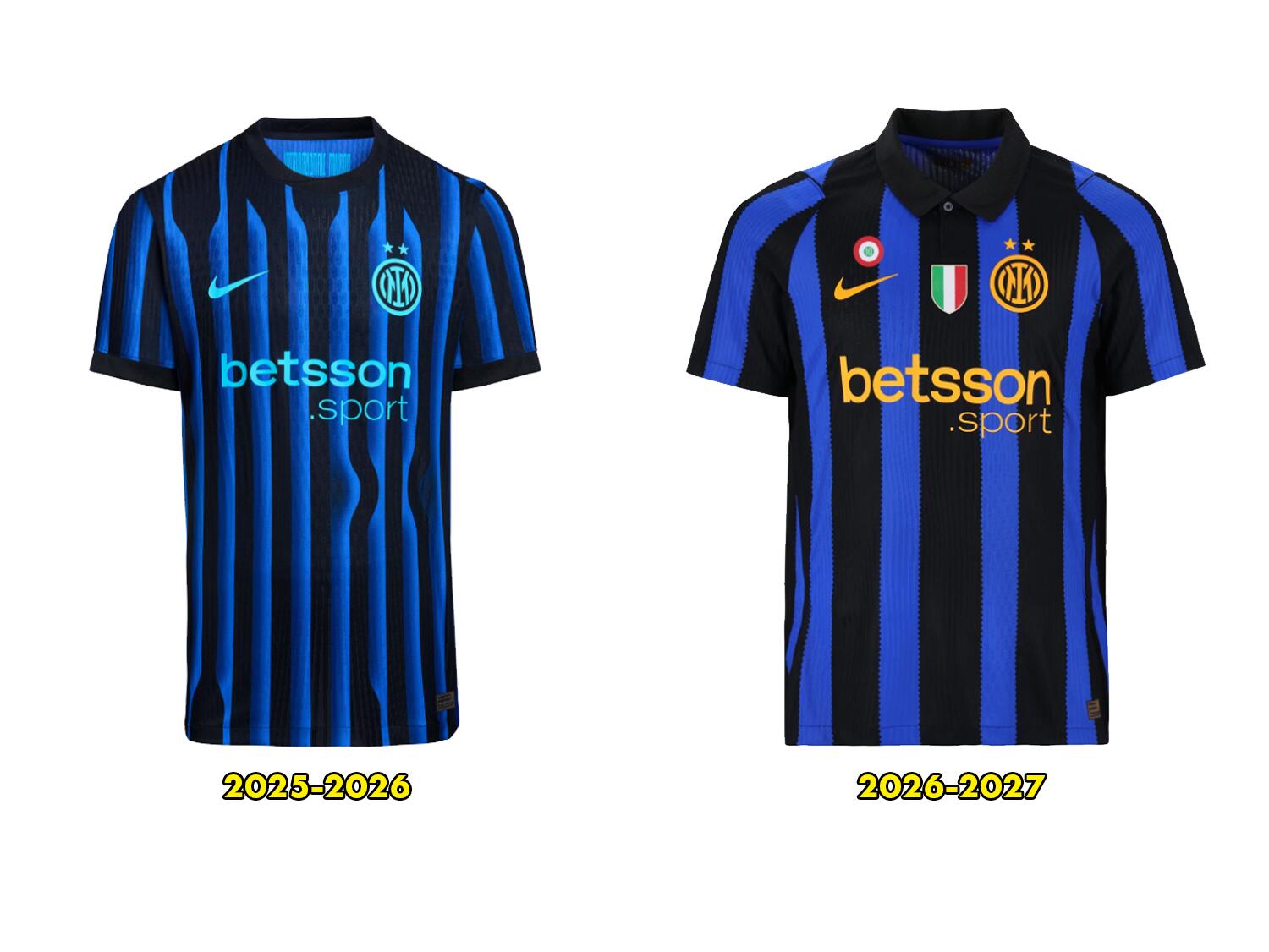 Comparativo Camisa da Inter Nike 25 26 VS Camisa da Inter Nike 26 27