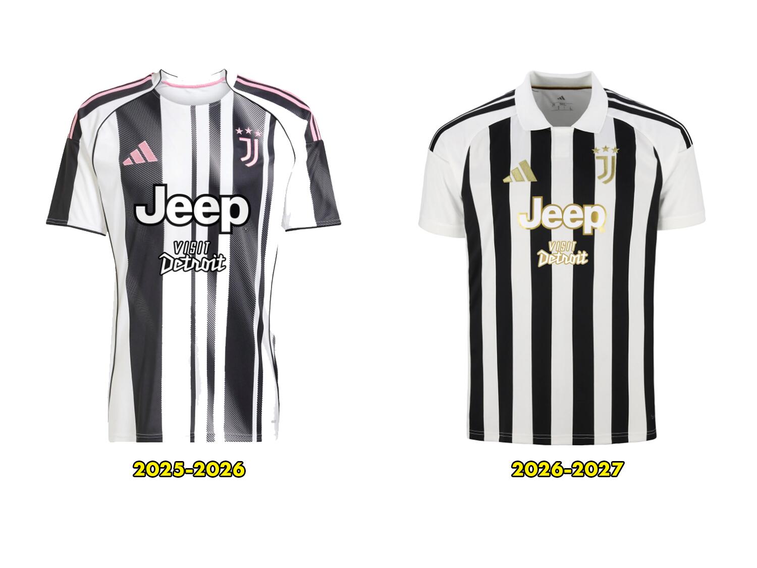 Comparativo Camisa da Juventus Adidas 25 26 VS Camisa da Juventus Adidas 26 27