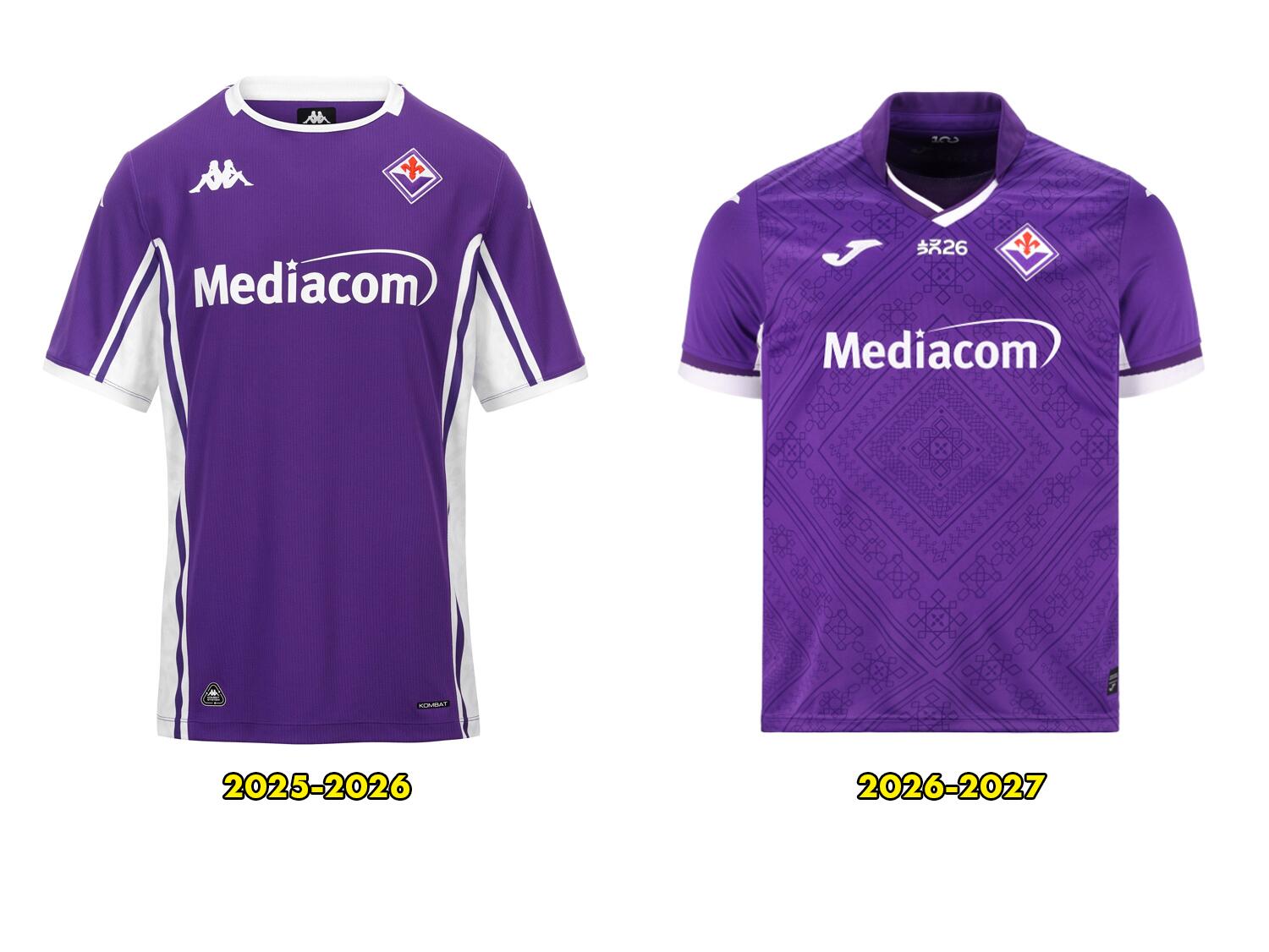 Comparativo Camisa Fiorentina 2025-2026 VS 2026-2027